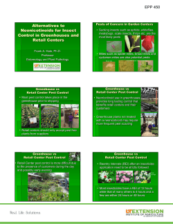 Alternatives to Neonicotinoids for Insect Control in Greenhouses and