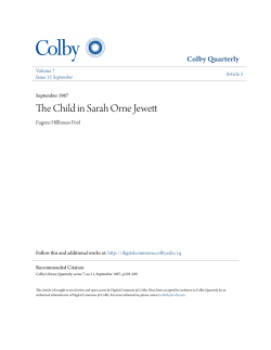 The Child in Sarah Orne Jewett