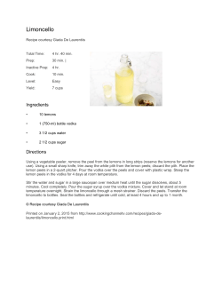 Limoncello - Slow Food Sonoma County North