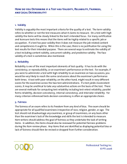 How do you Determine if a Test has Validity, Reliability, Fairness