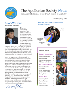 The Apollonian Society News