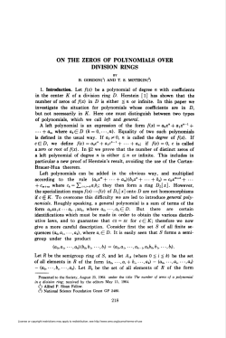 on the zeros of polynomials over division rings