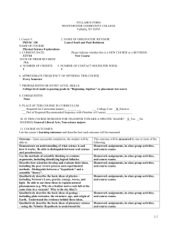 PHYSC 120 - Westchester Community College