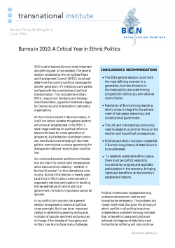 Burma in 2010: A Critical Year in Ethnic Politics