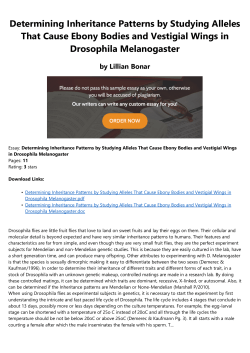Determining Inheritance Patterns by Studying
