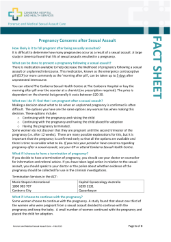 Pregnancy Concerns after Sexual Assault