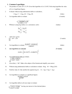 1. Common Logarithms.