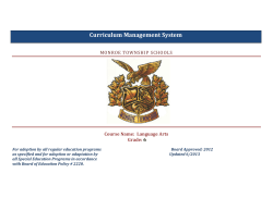 Curriculum Management System - Monroe Township School District