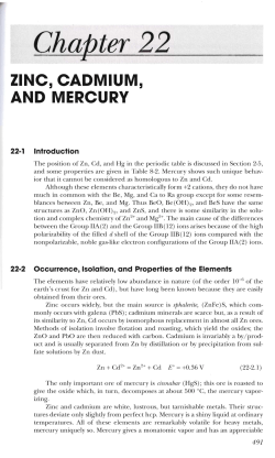 Chapter 22 ZINC, CADMIUM, AND MERCURY