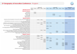 Program - 3rd Geography of Innovation Conference 2016