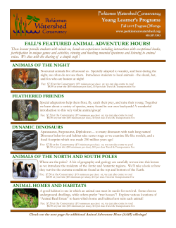 FALL`S FEATURED ANIMAL ADVENTURE HOURS!