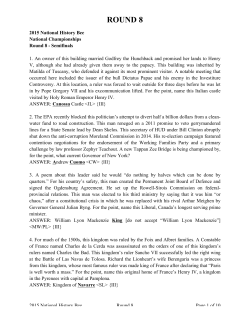 round 8 - National History Bowl