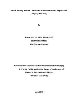 Death Penalty and the Crime Rate in the Democratic Republic of