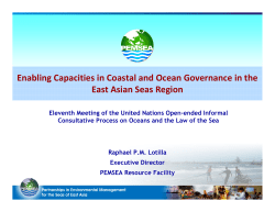 Enabling Capacities in Coastal and Ocean Governance in the East