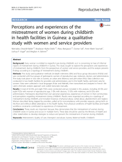 Perceptions and experiences of the mistreatment of women during