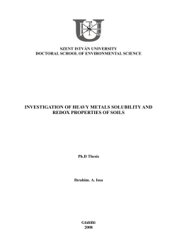 investigation of heavy metals solubility and redox properties