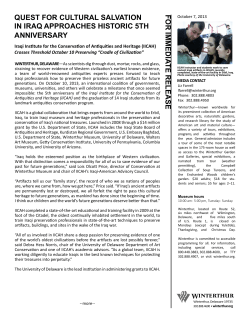 quest for cultural salvation in iraq approaches historic