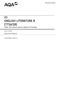 AS English Literature B Specimen mark scheme Paper 1B