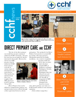 DIRECT PRIMARY Care and CCHF - Christian Community Health
