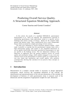 Predicting Overall Service Quality. A Structural Equation Modelling