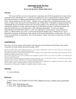 LESSON 1 (IMPERIALISM &ndash; CHINA, KOREA, JAPAN and Taiwan)