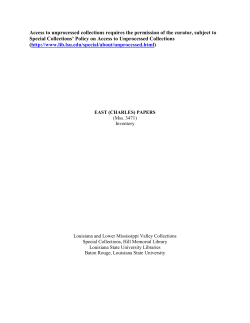 charles east papers - LSU Libraries