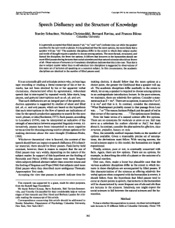 Speech Disfluency and the Structure of Knowledge