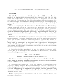 THE EXPANSION RATE AND AGE OF THE UNIVERSE I