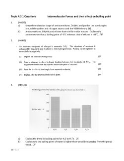 Topic 4.3.1 Questions Intermolecular Forces and their affect on