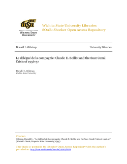 Le Delegue de la Compagnie: Claude Boillot and the Suez Canal