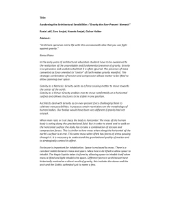 Title: Awakening the Architectural Sensibilities :"Gravity the Ever