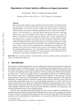 Dependence of elastic hadron collisions on