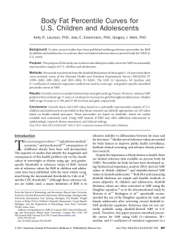 Body Fat Percentile Curves for U.S. Children and Adolescents