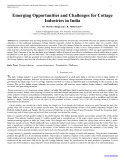 Emerging Opportunities and Challenges for Cottage Industries in India