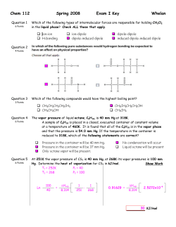 Chem 112 Spring 2008 Exam I Key Whelan