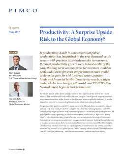 Productivity: A Surprise Upside Risk to the Global