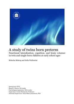 A study of twins born preterm