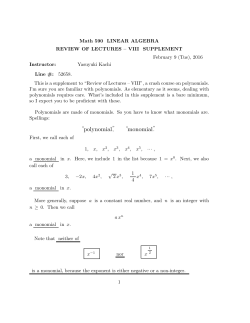 polynomial, monomial.