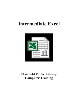 Intermediate Excel Computer Class Handout