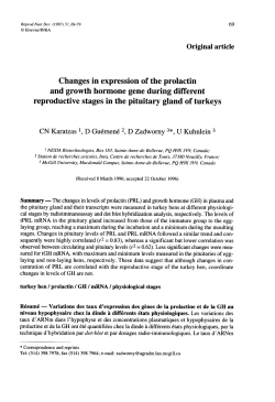Changes in expression of the prolactin reproductive stages in the