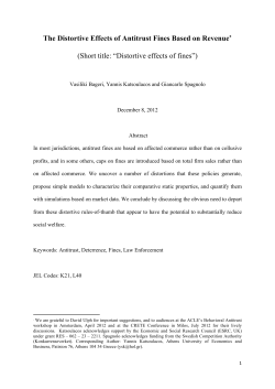 The Distortive Effects of Antitrust Fines Based on Revenue&lowast; (Short