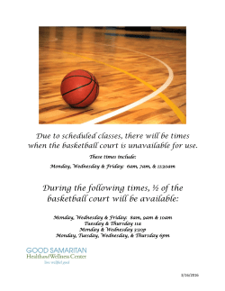 During the following times, &frac12; of the basketball court will be available: