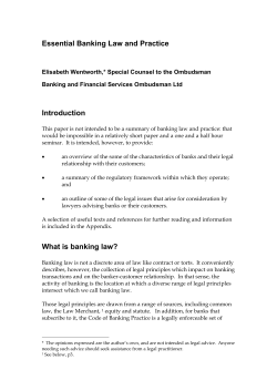 Essential Banking Law and Practice