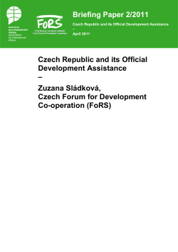 Czech Republic and its Official Development Assistance