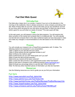 Fad Diet Web Quest - beavercreek.k12.oh.us