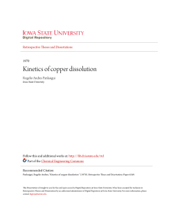 Kinetics of copper dissolution - Iowa State University Digital Repository