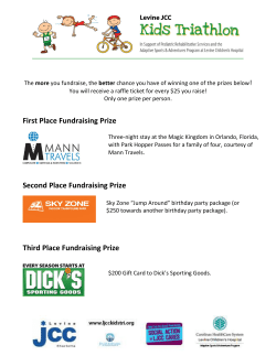 First Place Fundraising Prize Second Place Fundraising Prize Third