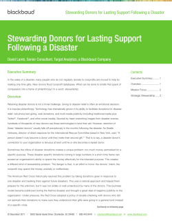 Stewarding Donors for Lasting Support Following a