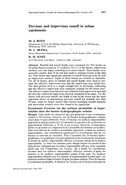 Pervious and impervious runoff in urban catchments