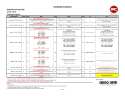 training schedule - Belleville Running Club